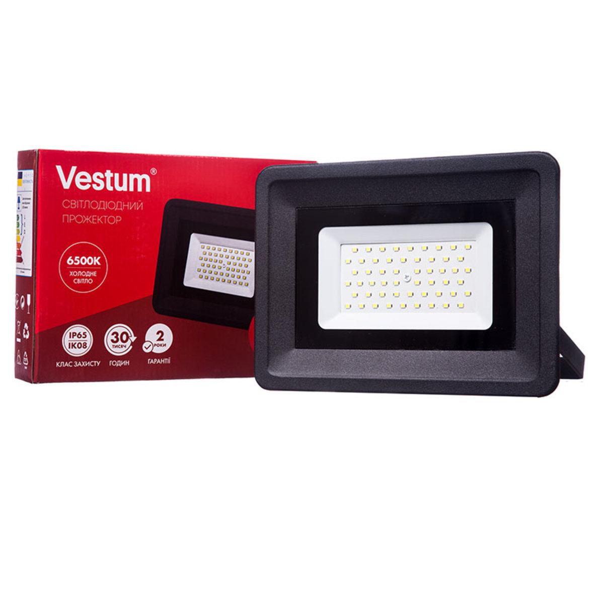 Светодиодный прожектор Vestum 50W 4300Лм 6500K 185-265V IP65 (1-VS-3004)
