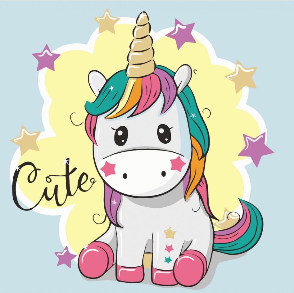 Розпис на полотні Art Craft Райдужна єдиноріжка 30х30 см (15500-AC)