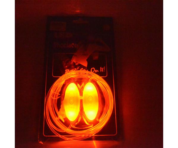 Шнурки світлодіодні для взуття круглі Оранжевий (28339) - фото 2