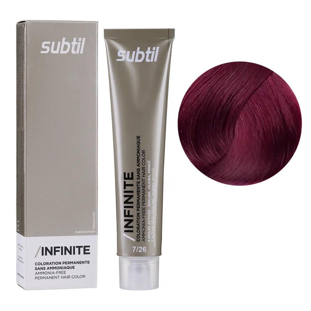 Крем-краска безаммиачная для волос Subtil Infinite Permanent Hair Color 7.26 Блондин перламутровый красный 60 мл
