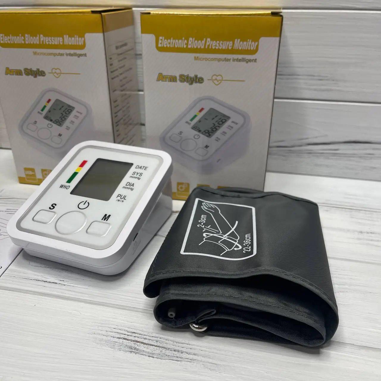 Тонометр електронний автоматичний Electronic Blood Pressure на батарейках Білий - фото 6