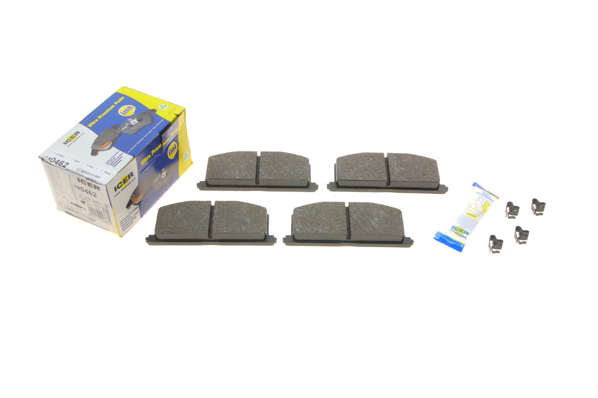 Колодки тормозные передние ICER 180462 Toyota Camry 82-91/Carina 82-01/Celica 85-93/Corolla 83-00