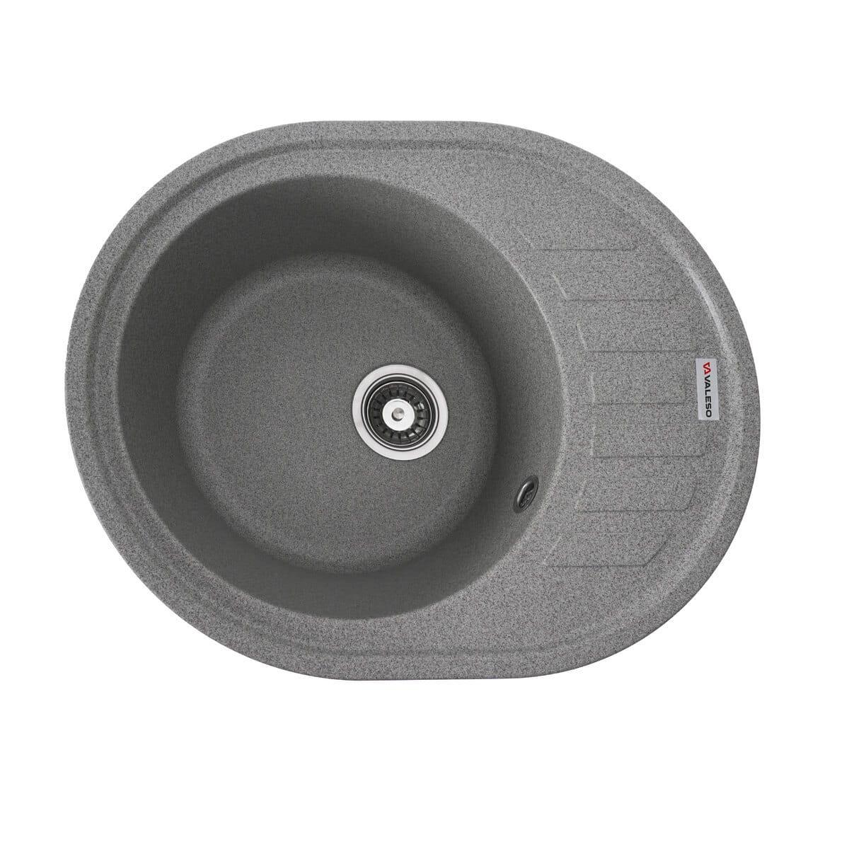 Мойка гранитная Valeso Soul 620х500 врезная овальная Серый матовый (PLTM-SP000046802)
