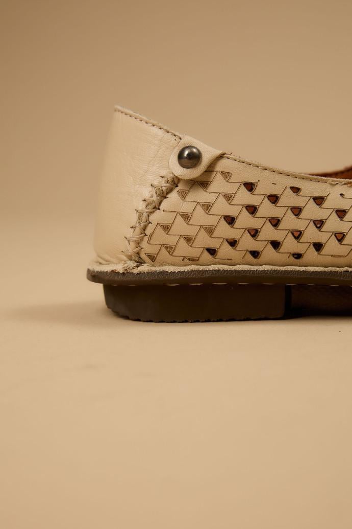 Мокасины женские LONZA кожаные р. 36 Бежевый (186185) - фото 3