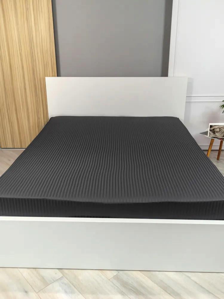 Простирадло на резинці Lighthouse Sateen Stripe 90х200+25 см Antracit