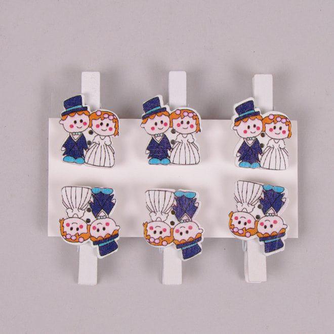 Декор на прищепке Flora Молодая пара 6 шт. (22545)