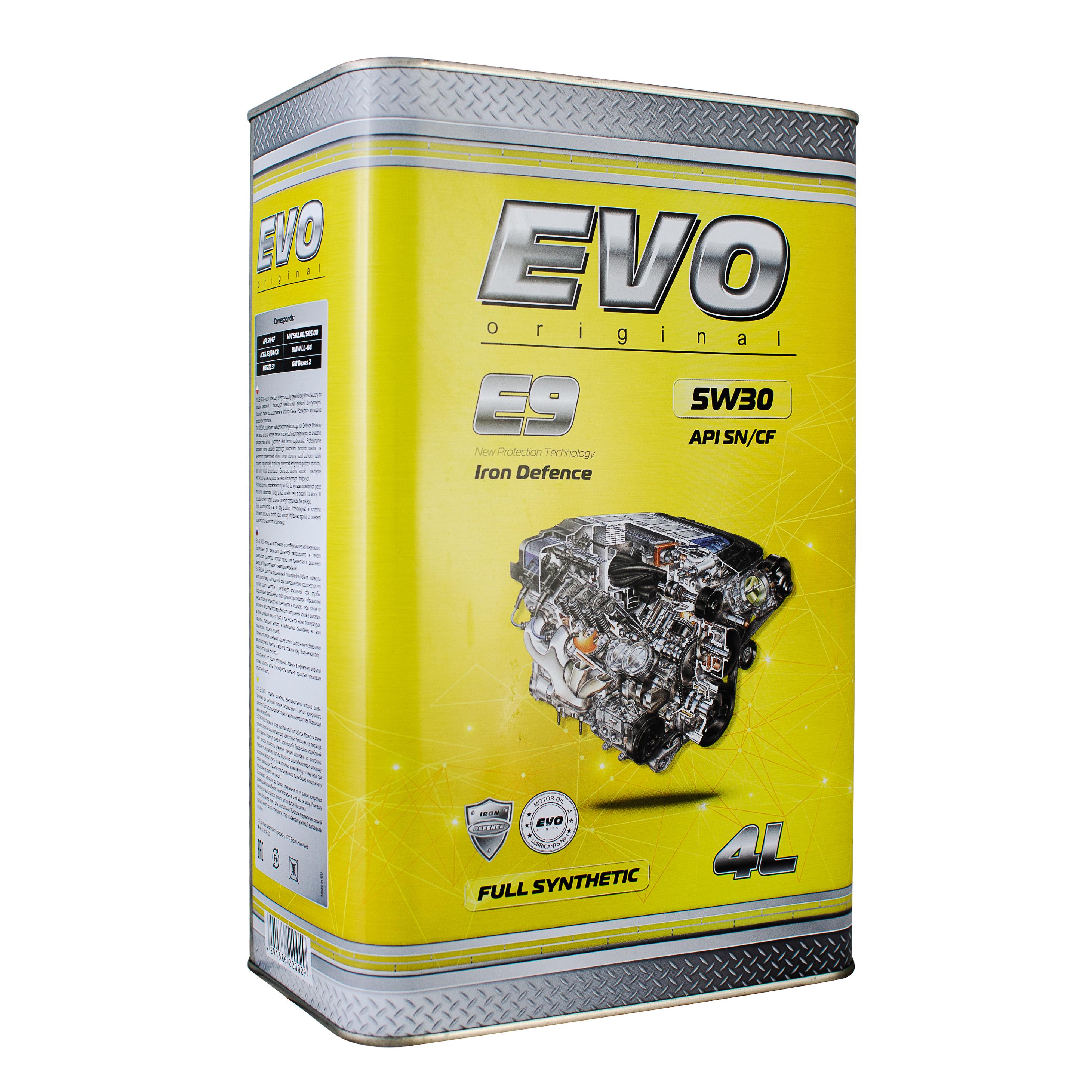 Моторное масло Evo E9 5W-30 SN/CF 4 л