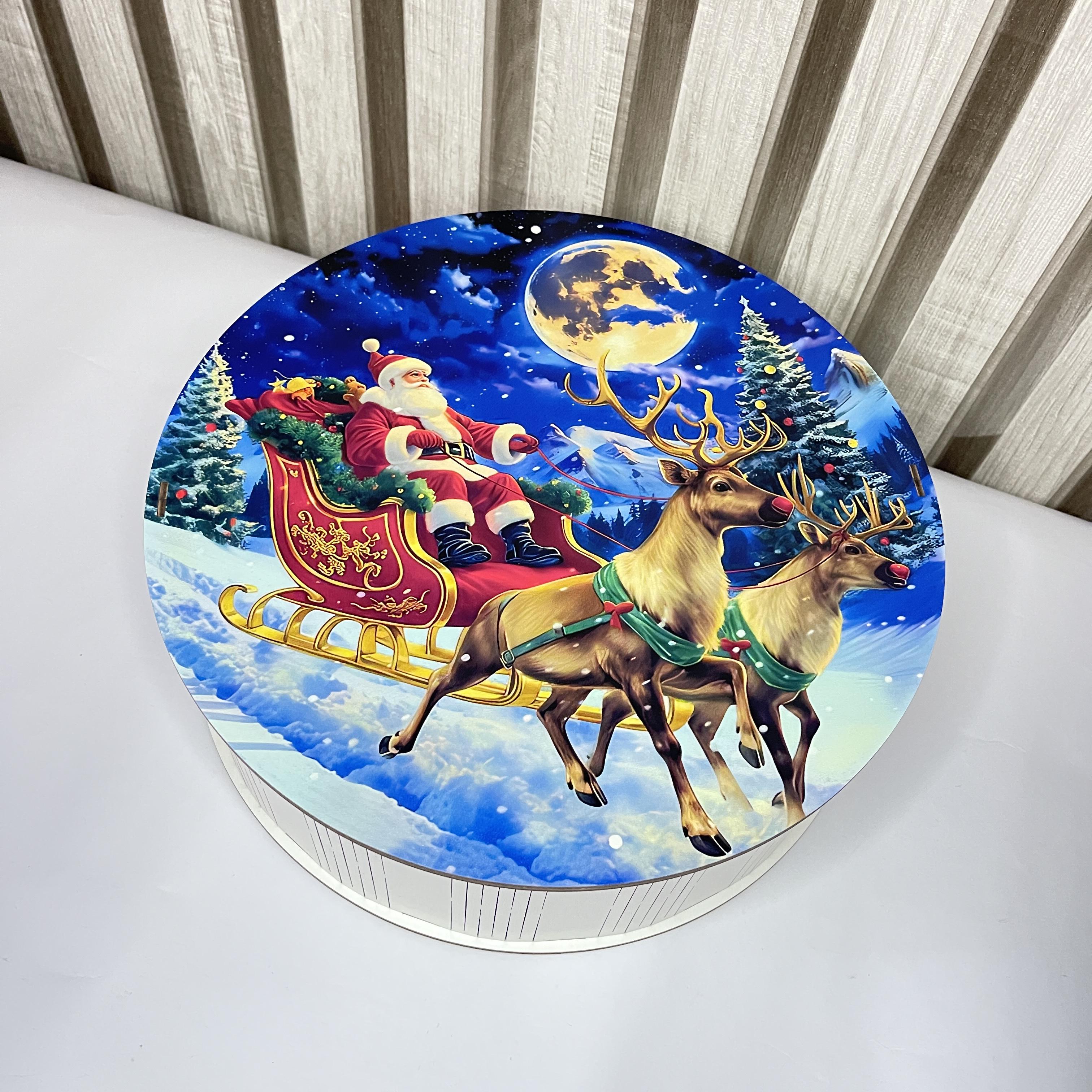 Подарочная коробка деревянная Санта на санях (box-28)