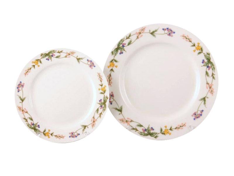 Набор фарфоровых тарелок Light House Весенний сад 18 шт. 18 см/21 см/25 см Белый (440-001-1)