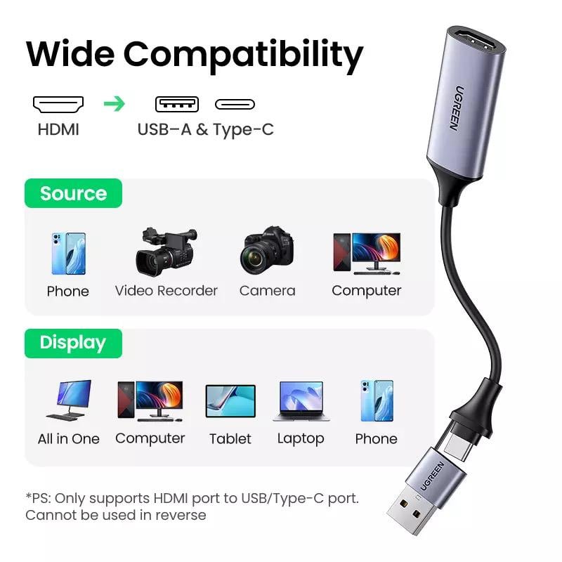 Конвертор сигнала UGREEN CM489 HDMI to USB-C (40189) - фото 6