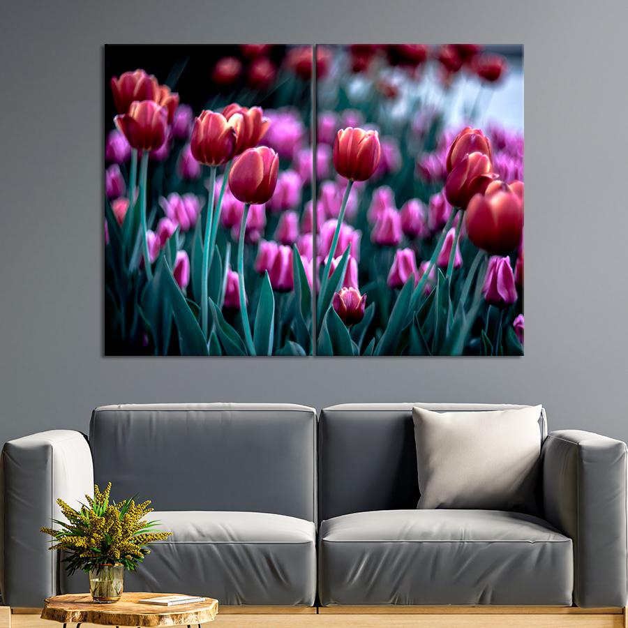 Картина цветы и растения Цветение красивых тюльпанов 165x122 см (A1063-2)