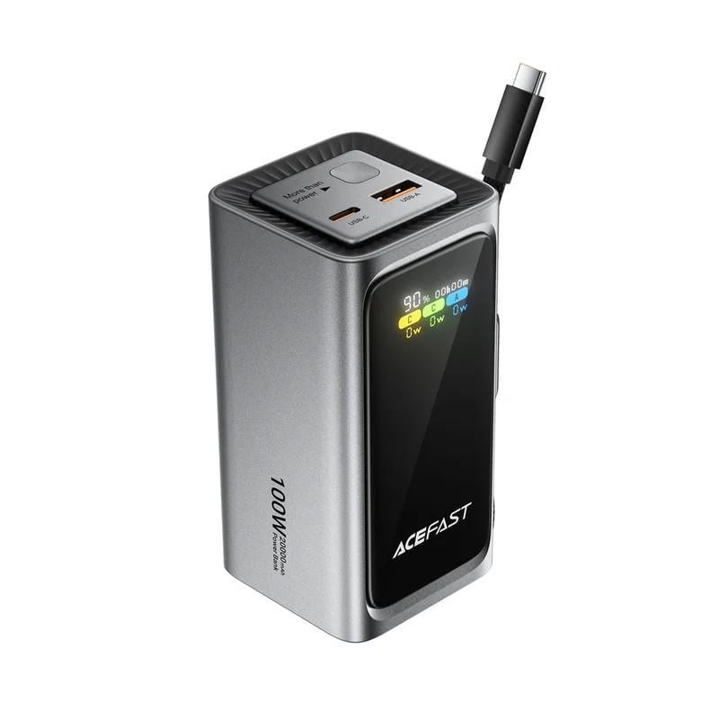 Повербанк для ноутбука Acefast M33 20000 mAh 100W с кабелем Type-C Черный