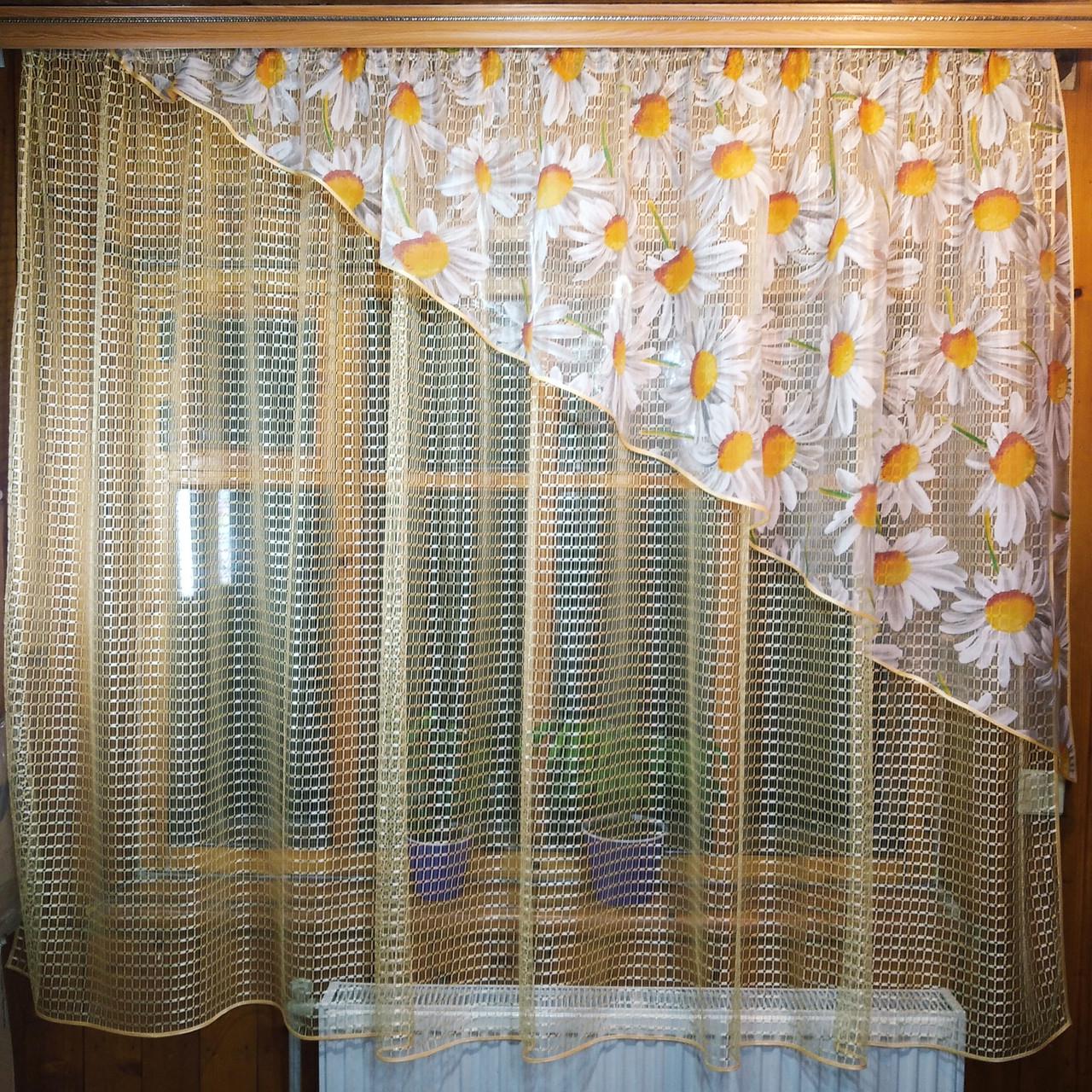 Шторы Фаина правая Абрикосовый/Ромашка (1136097464) Шторы Фаина правая Абрикосовый/Ромашка (1136097464)