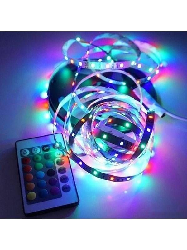 Світлодіодна стрічка SMD 3528 RGB 54 LED/m на силіконі з блоком та пультом керування 5 м Різнокольоровий (43462198) - фото 7