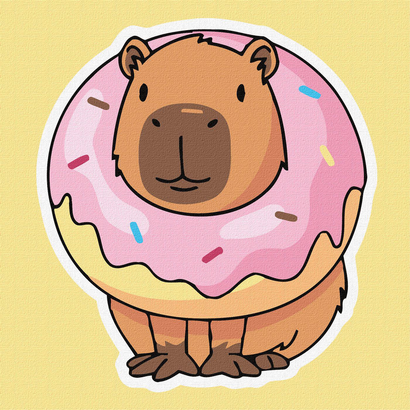 Набір для розпису по номерах Ideyka 5+ Солодкий капібара КНО6742 30x30 см (MTT-198658)