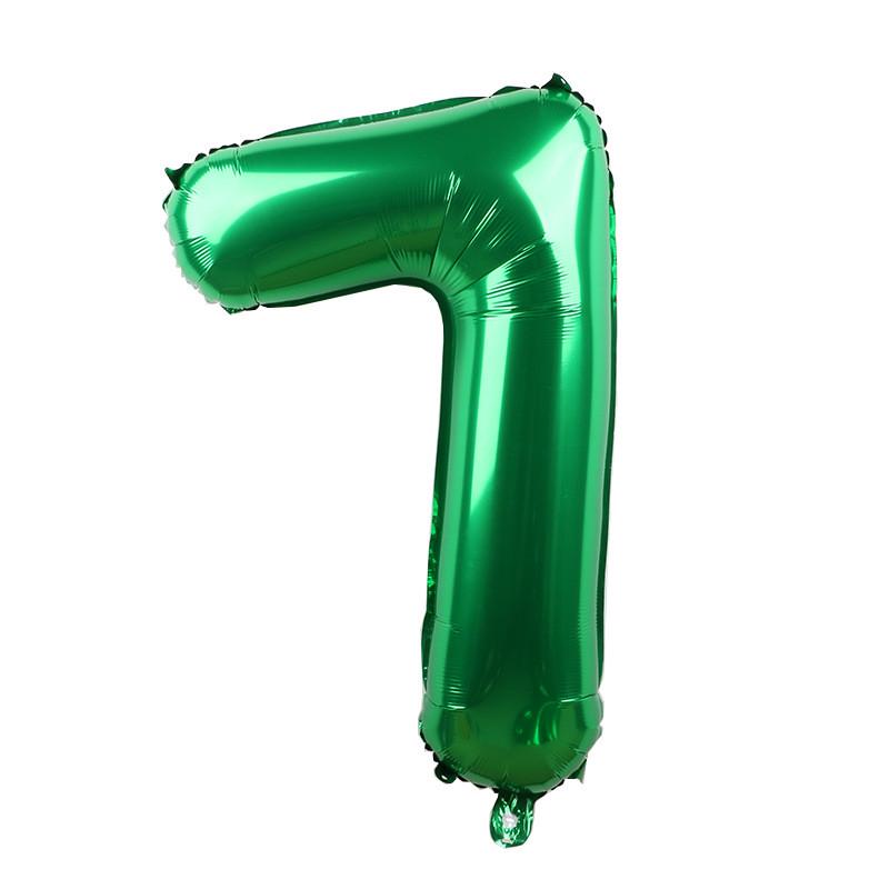 Шар цифра 7 фольгированный 32" Зеленый (22140/7)