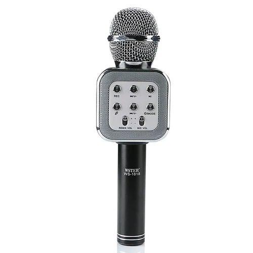 Беспроводной портативный Bluetooth микрофон караоке Wster WS-1818 Black