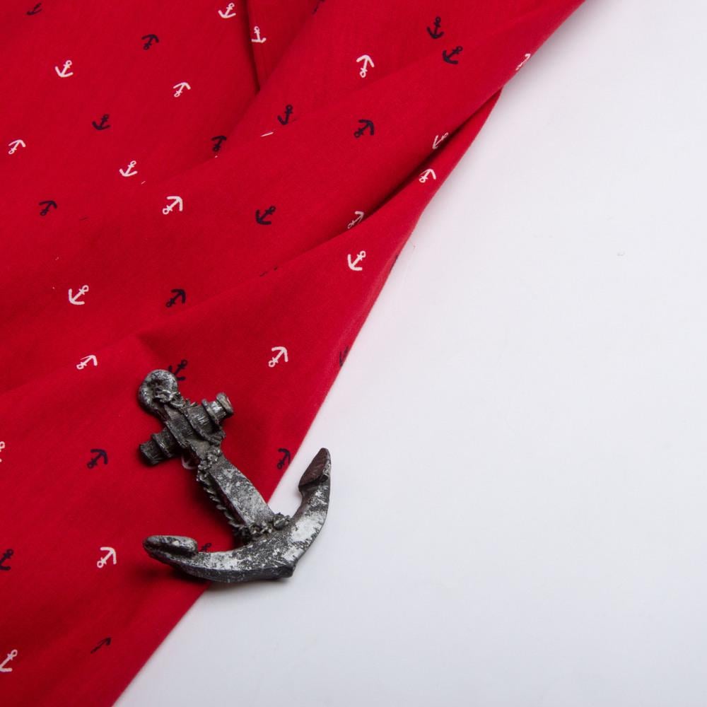 Тканина поплин бавовна Якір Червоний (25391) - фото 3