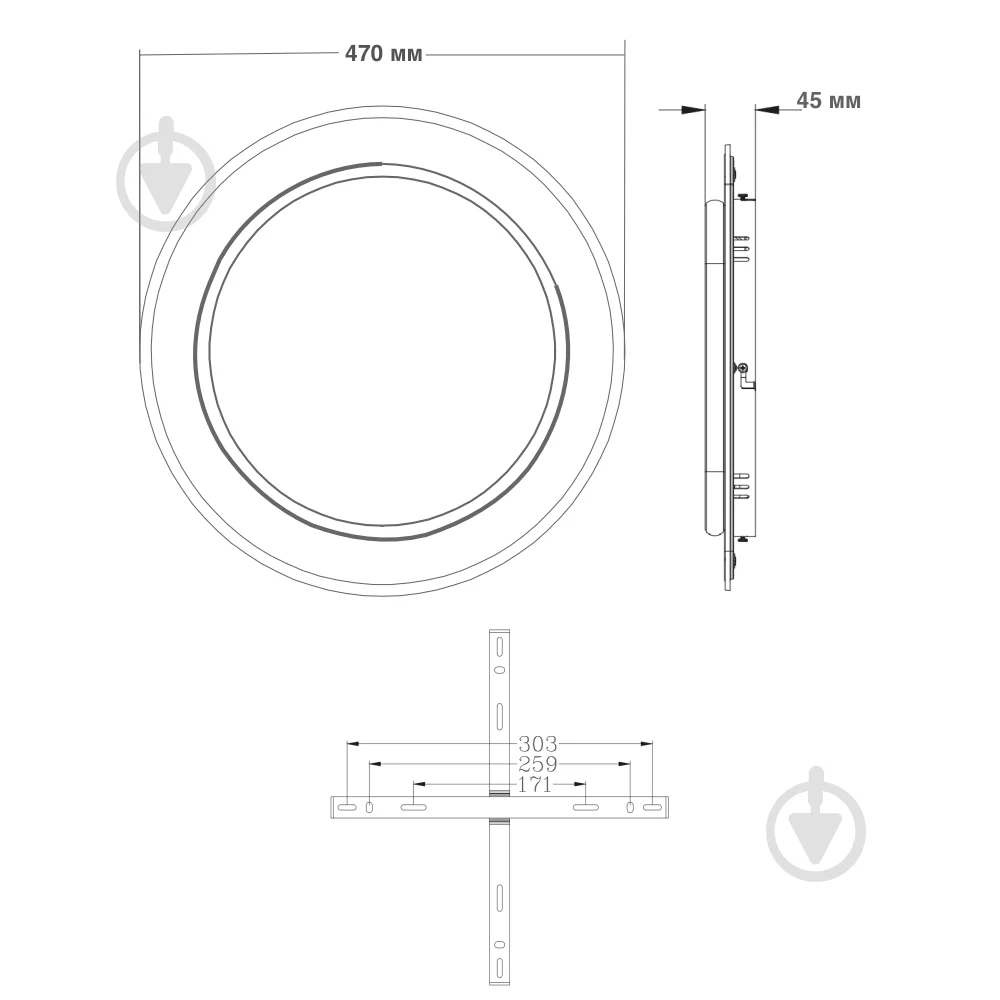 Люстра светодиодная ESLLSE VEGA DUAL 2R 75 Вт 450х53 мм Черно-белый (10429) - фото 6