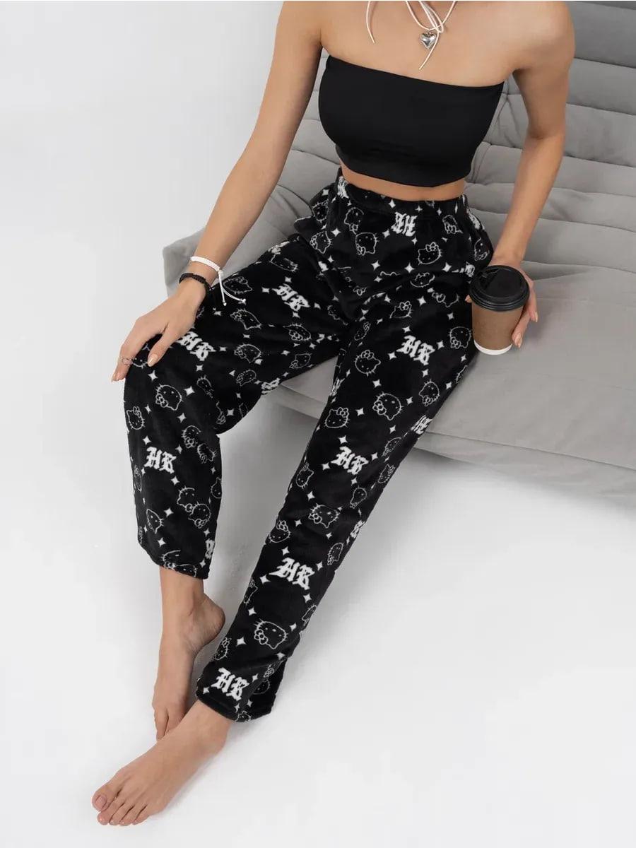 Брюки пижамные женские с принтом Hello Kitty L (10225) - фото 2