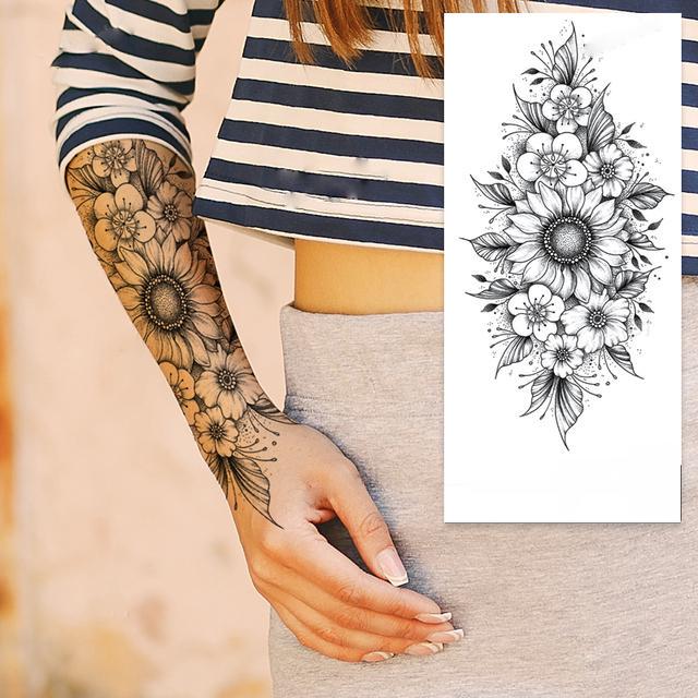 Тату тимчасове водостійке 3D велике Соняшник FF-094 17,5х8,5 см (4419509) - фото 2