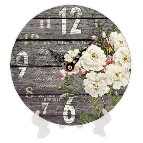 Часы настенные круглые Presentville Белые цветы 18 см (CH18 F 15S039)