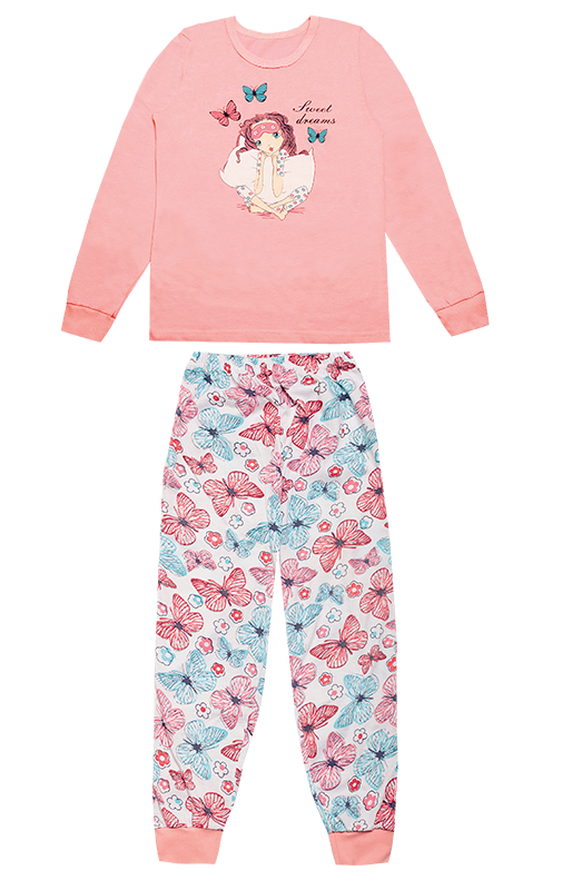 Пижама детская хлопковая тонкая летняя для девочки Gabbi PGD-19-12 122 см Персиковый (11965) Пижама детская хлопковая тонкая летняя для девочки Gabbi PGD-19-12 122 см Персиковый (11965)