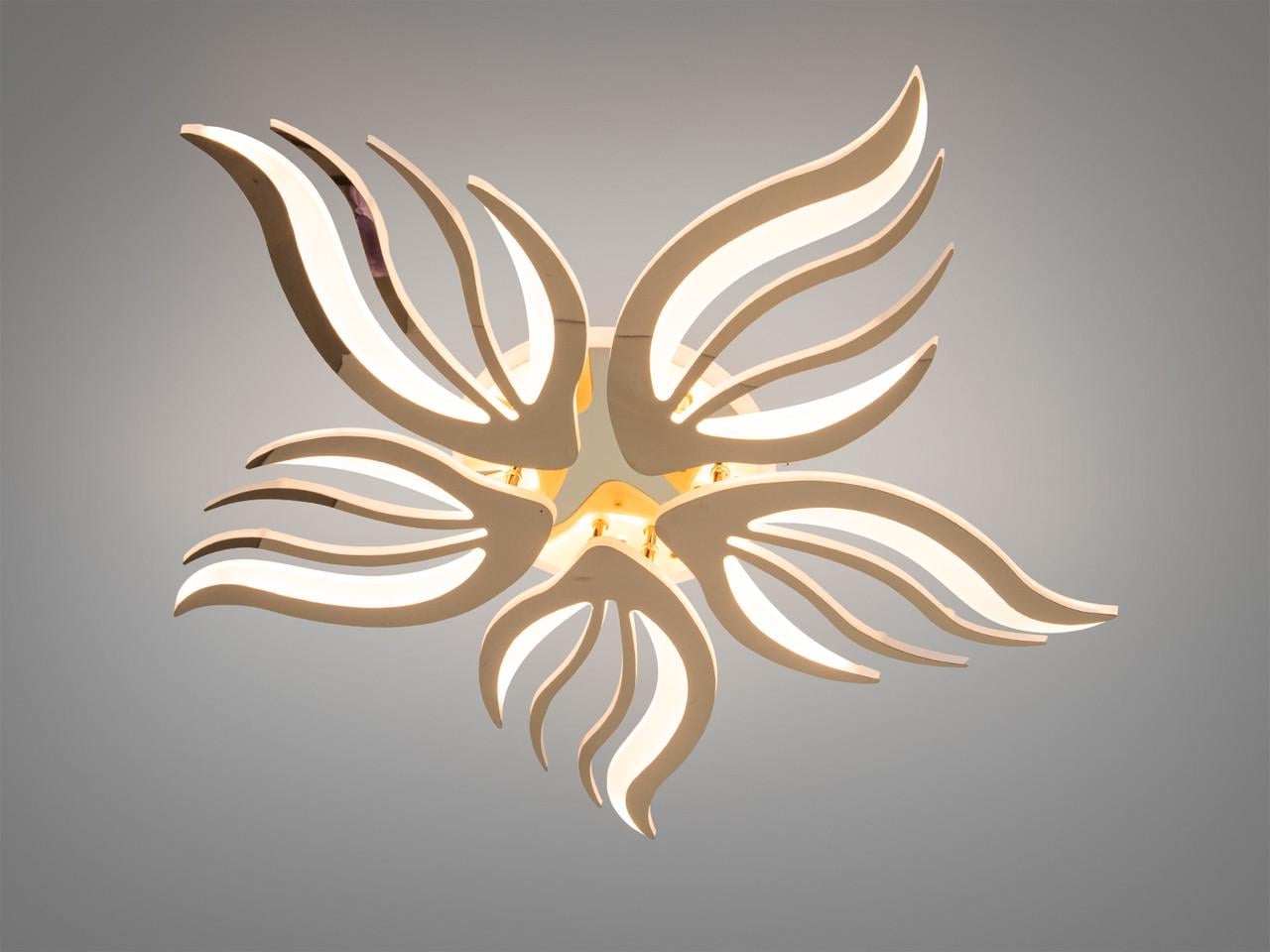 Люстра светодиодная потолочная 78 Вт с пультом Золотой (2527/5G LED 3color dimmer)
