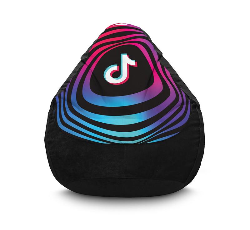 Кресло мешок iPuff Tik Tok Circle distortion Black Флок XXL 90х125 см Черный Кресло мешок iPuff Tik Tok Circle distortion Black Флок XXL 90х125 см Черный