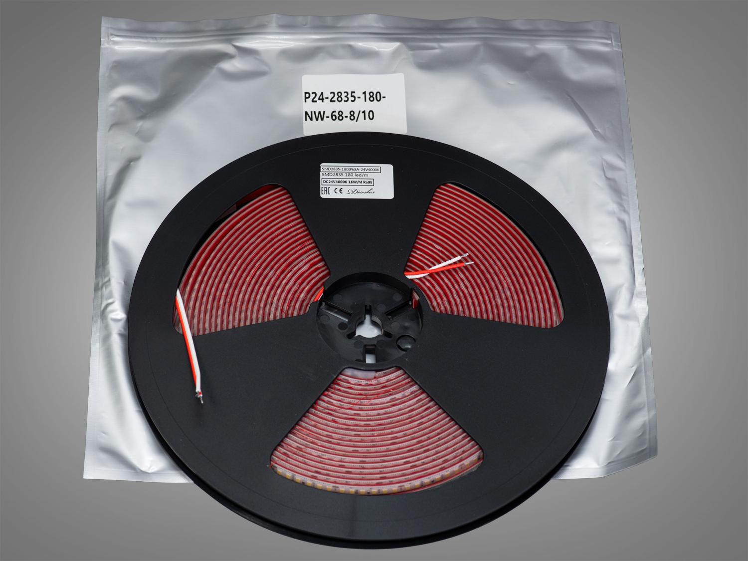 Світлодіодна стрічка 24 В 180 діодів на метр герметична 8 мм Нейтральний білий (P24-2835-180-NW-68-8/10) - фото 2 Світлодіодна стрічка 24 В 180 діодів на метр герметична 8 мм Нейтральний білий (P24-2835-180-NW-68-8/10) - фото 2