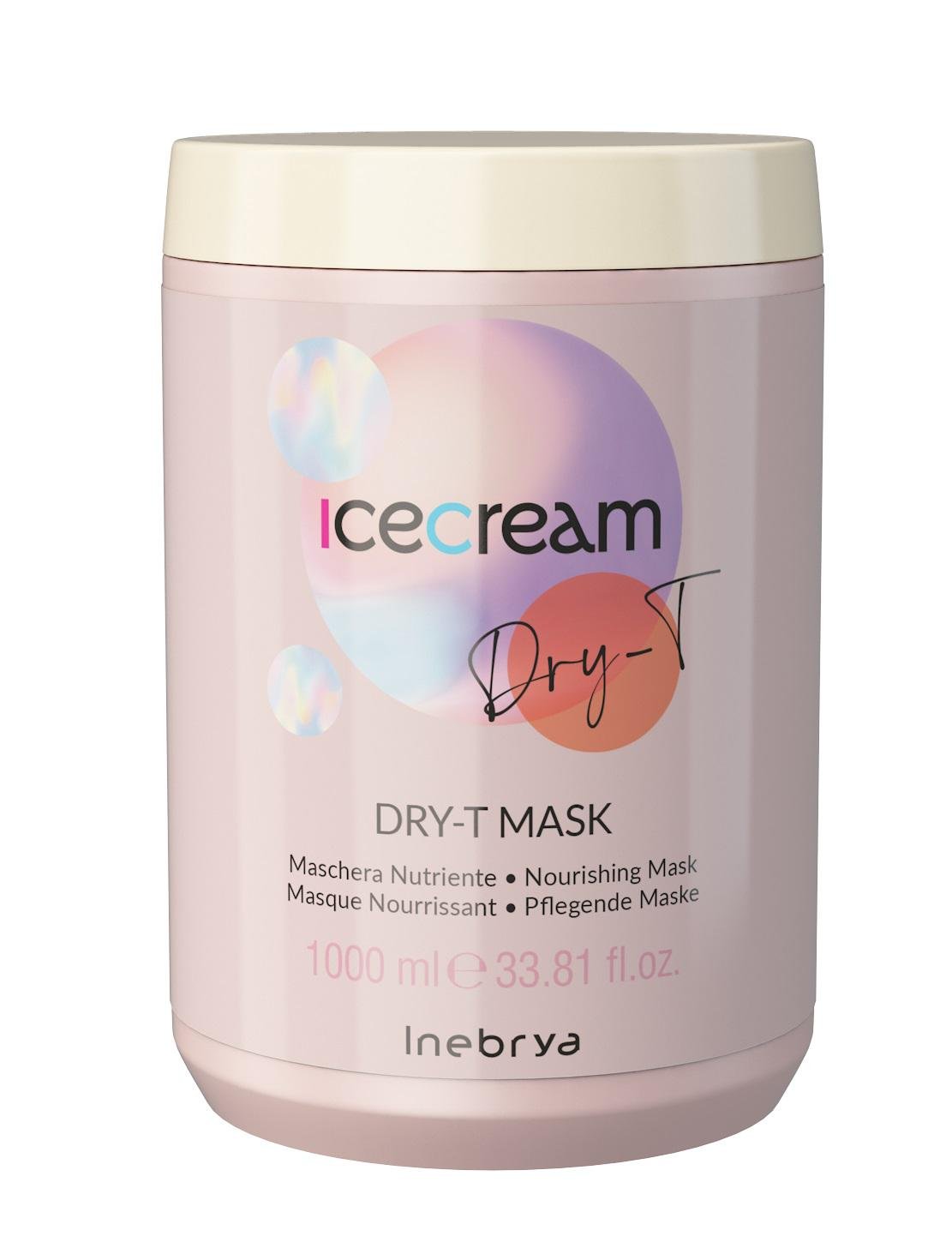 Маска для сухих окрашенных и вьющихся волос Inebrya Ice Cream Dry-T Mask 1000 мл (1185471698)
