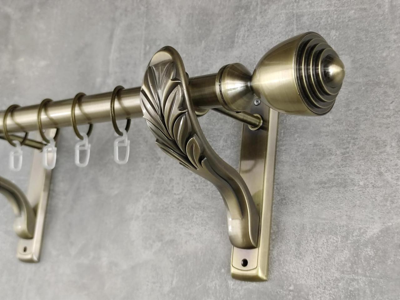 Карниз MStyle металлический для штор однорядный Палацыо 25 мм гладкий 400 см Антик (5012163)