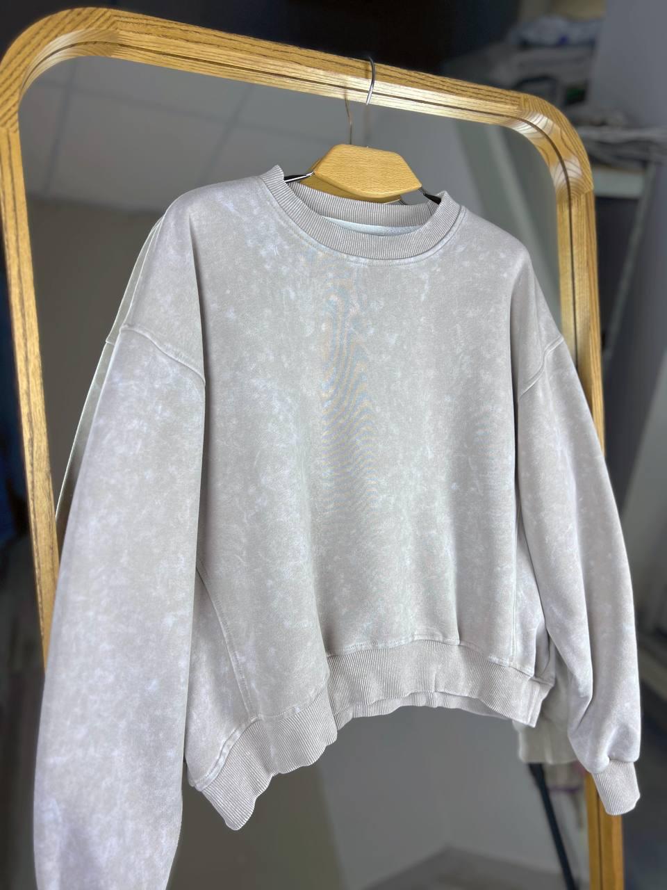 Світшот жіночий JOY ONE 25177 вільний крій середня довжина варений тай-дай OS Бежевий (3386) - фото 2 Світшот жіночий JOY ONE 25177 вільний крій середня довжина варений тай-дай OS Бежевий (3386) - фото 2