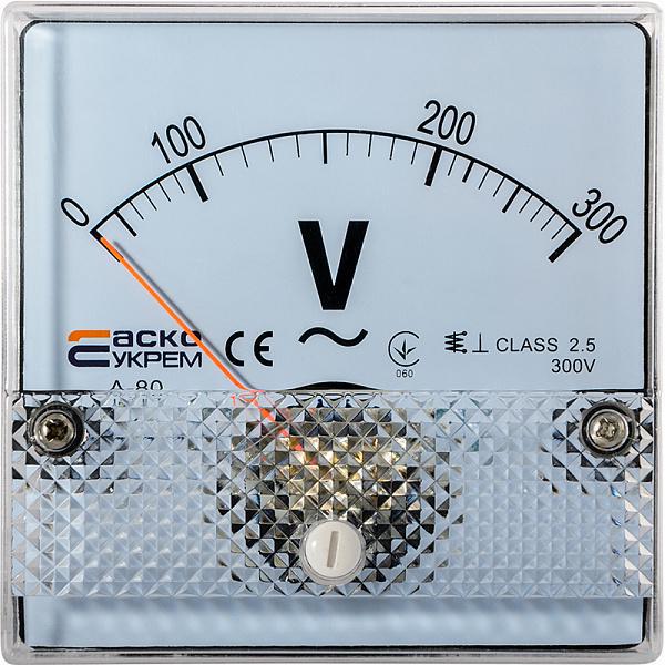 Вольтметр АСКО-УКРЕМ прямого включения А-80 80x80 мм 300 В AC (A0190010057)