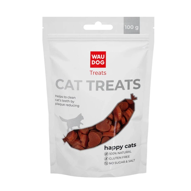 Ласощі для котів Collar WAUDOG Treats Лососеві жувальні сердечки 100 г Ласощі для котів Collar WAUDOG Treats Лососеві жувальні сердечки 100 г