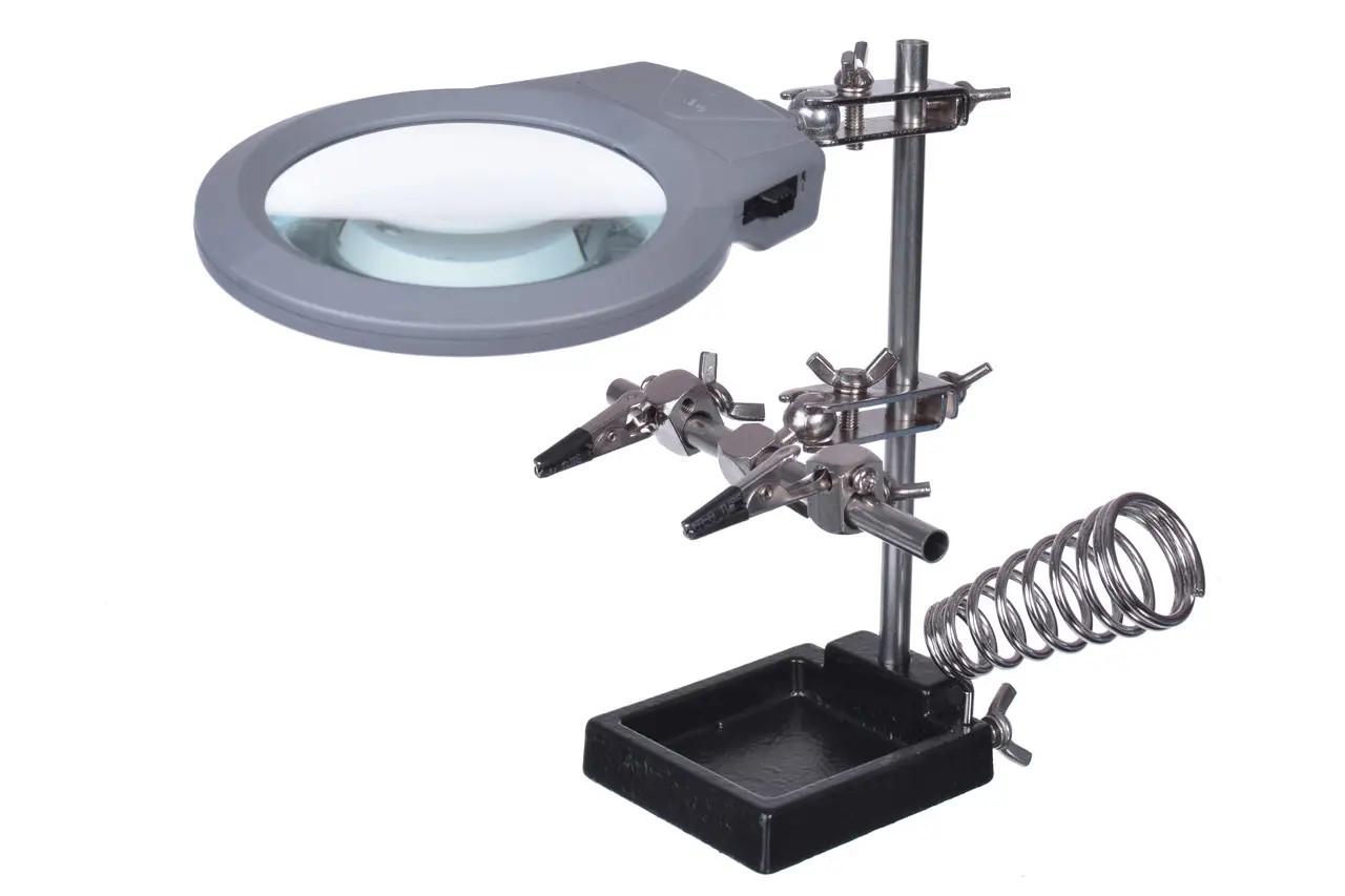 Третя рука Magnifier 16129-A з підсвічуванням/стенд для плат на 90 мм 2x (2-5-31-009) - фото 3 Третя рука Magnifier 16129-A з підсвічуванням/стенд для плат на 90 мм 2x (2-5-31-009) - фото 3