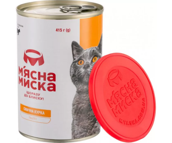 Паштет для котів М'ясна миска з куркою 415 г