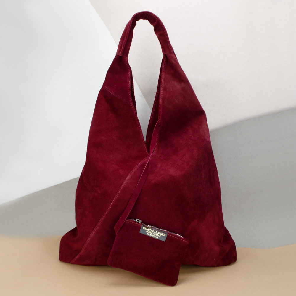 Сумка-шопер жіноча Virginia Conti 03801 замшева з гаманцем Бордовий (2412963514) - фото 1