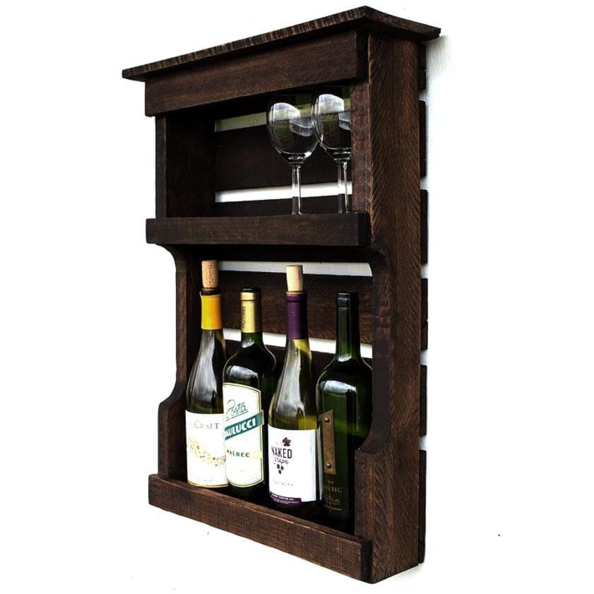 Полка для вина настенная из дерева Каура Робуста (ПНК-025936)