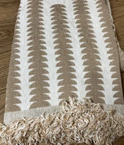 Плед-покрывало C00407-4 с геометрическим узором 180х260 см Бежевый - фото 2 Плед-покрывало C00407-4 с геометрическим узором 180х260 см Бежевый - фото 2