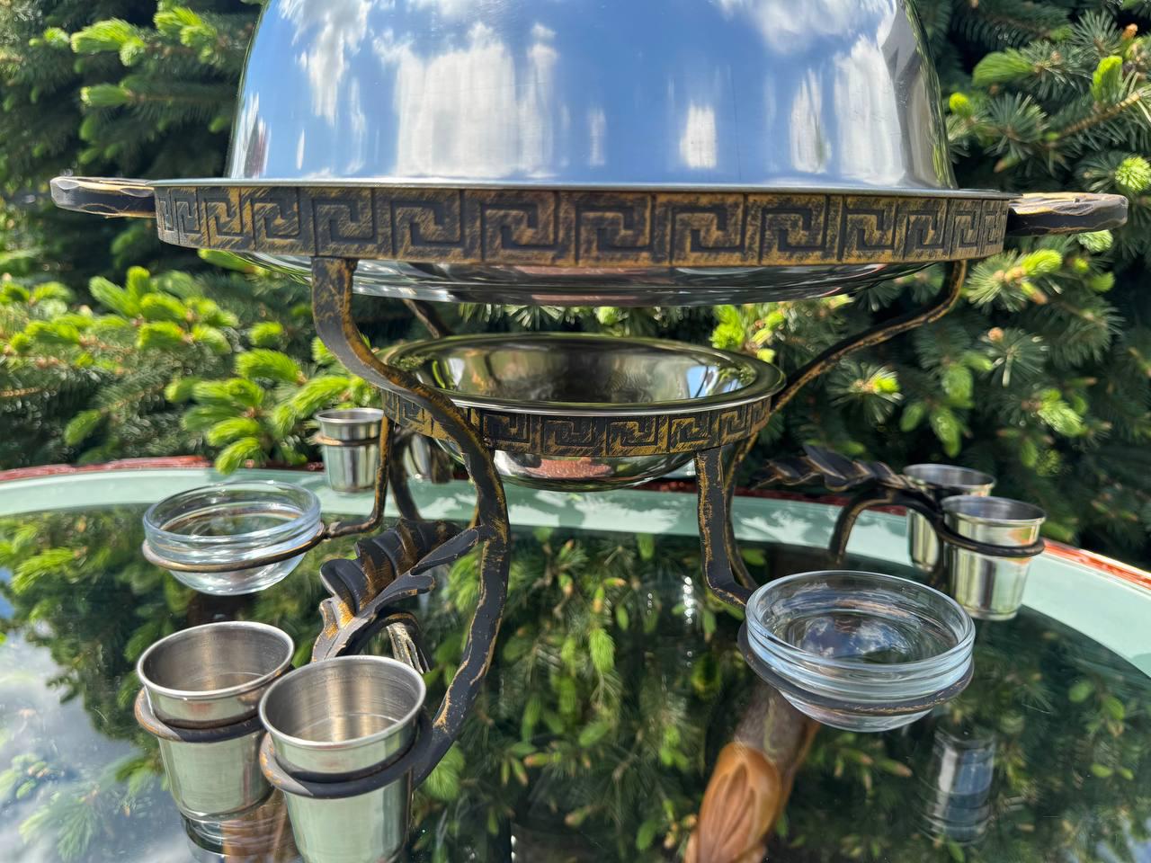 Садж для підігріву шашлику 3 соусниці/6 чарок 36 см - фото 7 Садж для підігріву шашлику 3 соусниці/6 чарок 36 см - фото 7