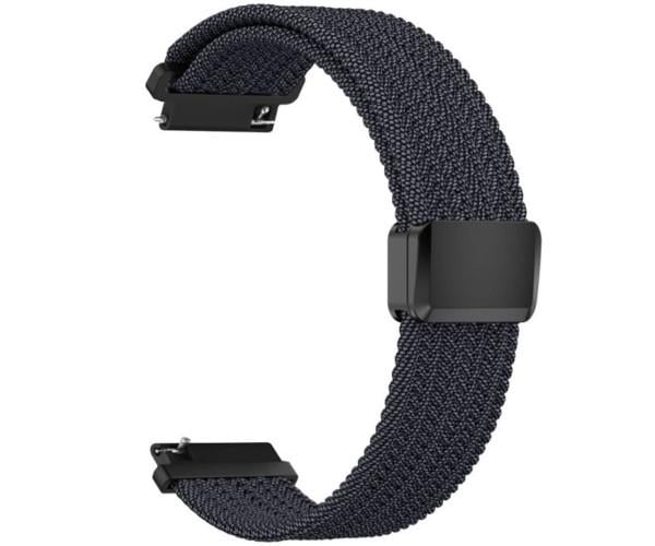 Ремінець Textile Elastic для смарт-годинників Haylou Solar Ultra/RS5/Iron N1/Solar 5/Solar Neo 22 см Чорно-сірий (44775)