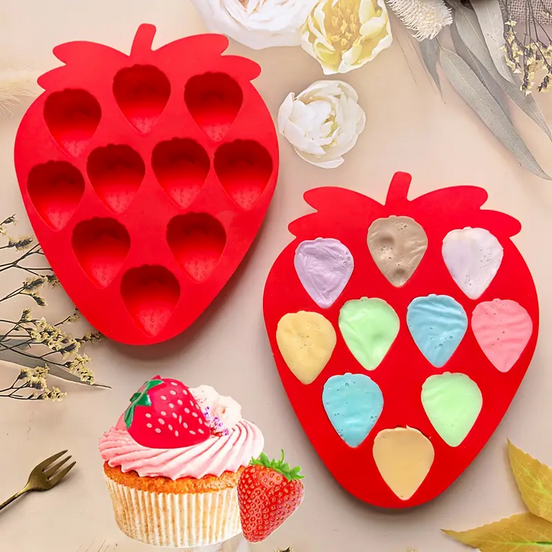 Форма силиконовая клубника для выпечки Красный (SAM-2201) - фото 4