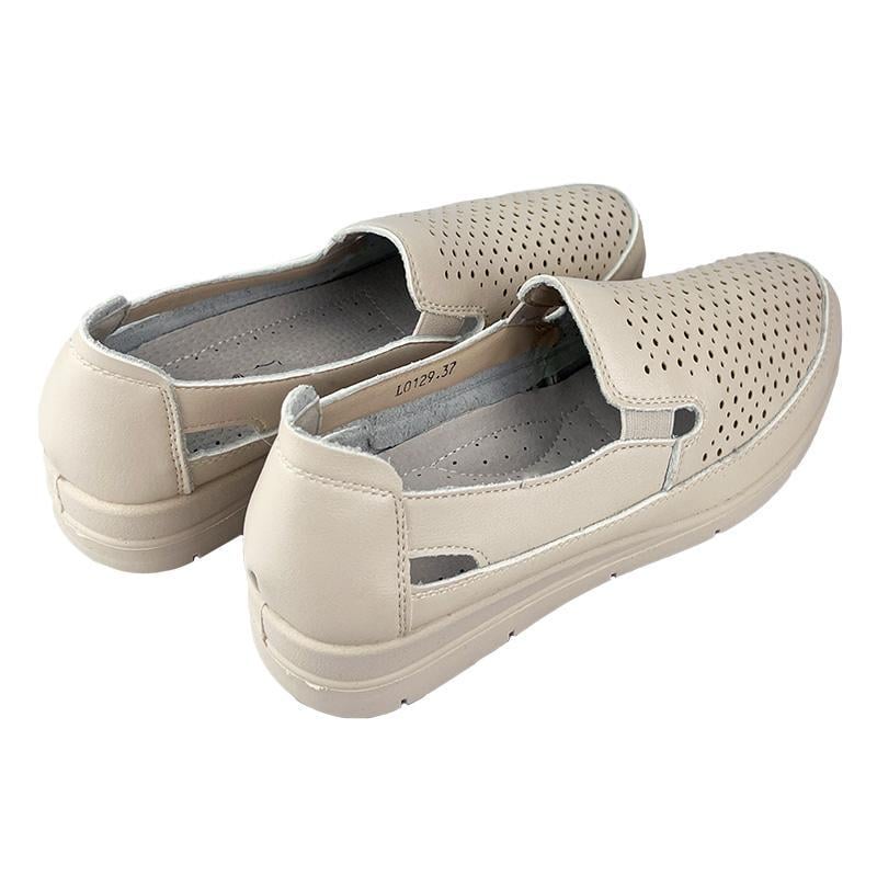 Мокасины женские перфорированная кожа 10129-1 р. 37 23,5 см Бежевый - фото 4