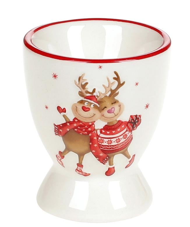 Подставка под яйцо керамическая Гостеприимные Олени 5,6х5,6х6,6 см (BD-DM708-X)