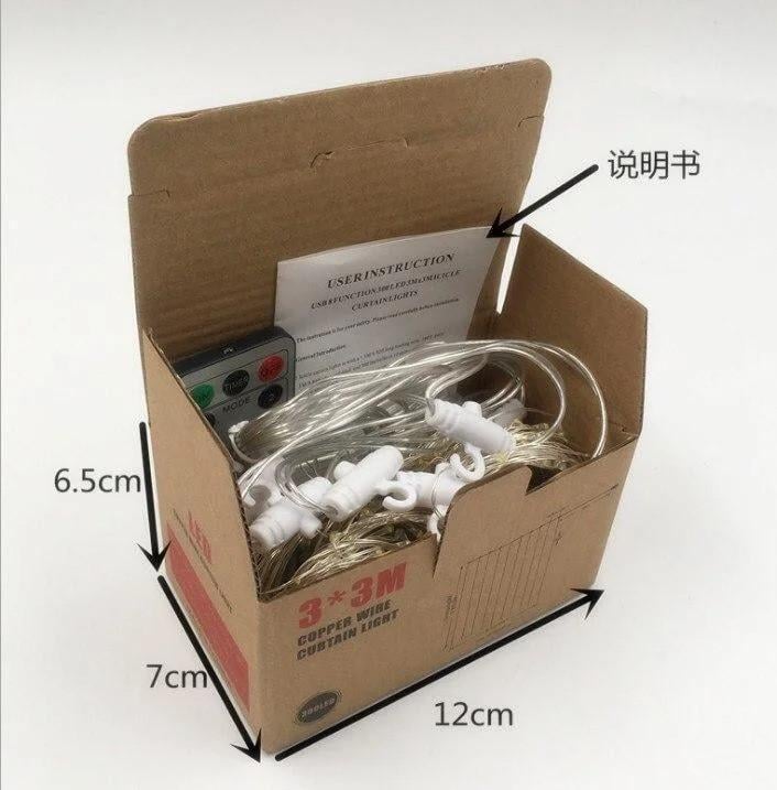 Гірлянда світлодіодна Штора Крапля Роси 3х2 м 200 LED з пультом Warm White (cL300RGB p) - фото 5