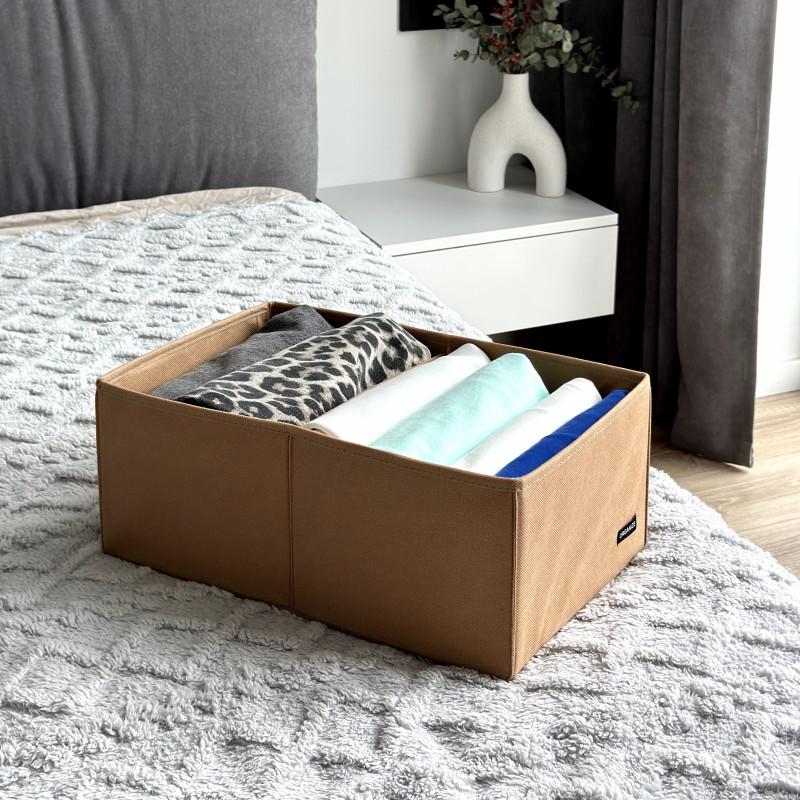 Короб для вертикального зберігання одягу на два відділи Бежевий (Hy-2v-beg) - фото 1 Короб для вертикального зберігання одягу на два відділи Бежевий (Hy-2v-beg) - фото 1