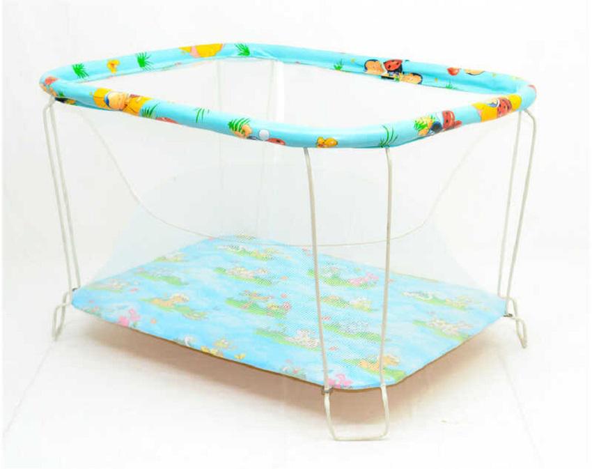 Манеж Animals on the lawn мягкое дно евро сетка Blue (29811)