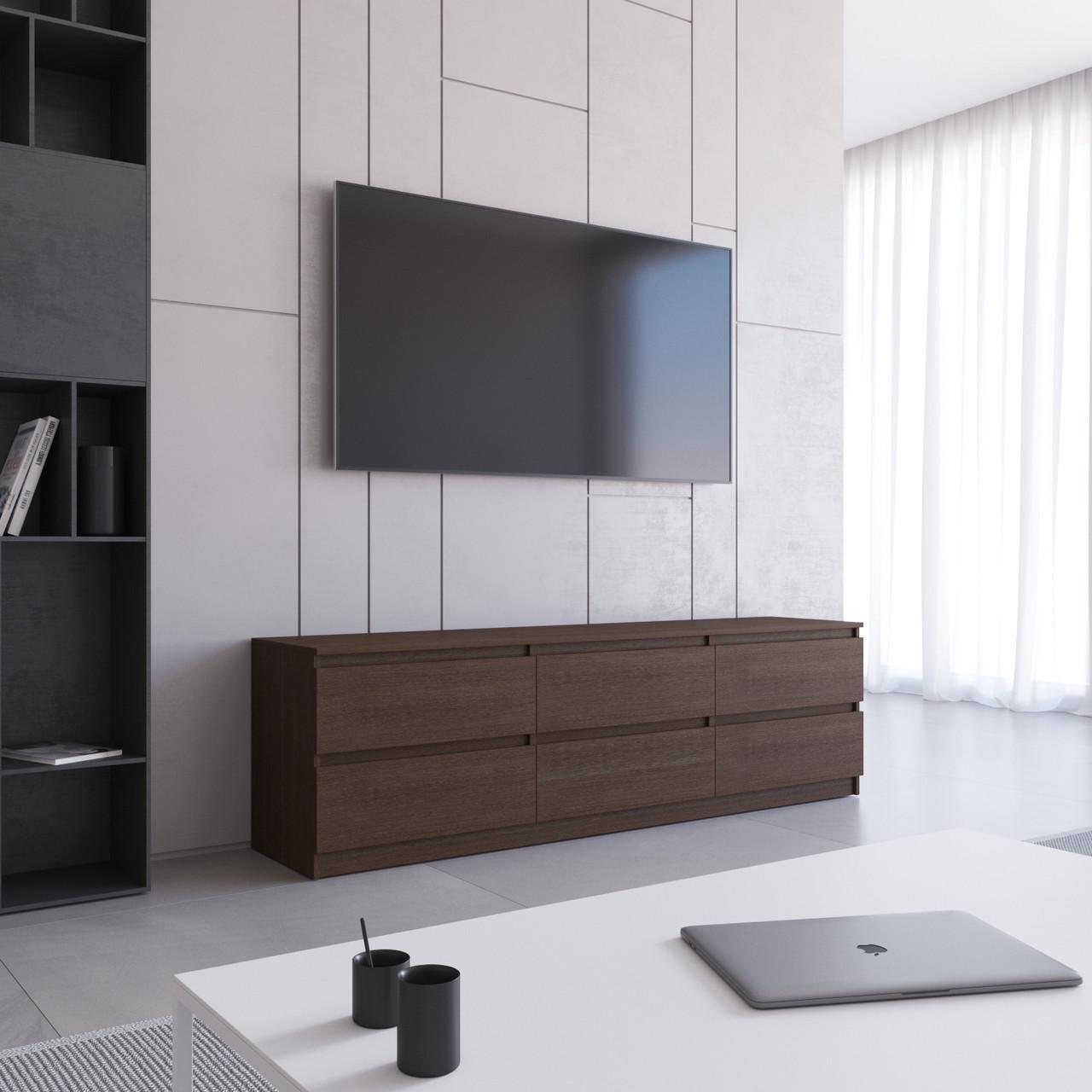 Тумба под телевизор Вайс R-12 1802х400х530 мм Венге темный (30664852) Тумба под телевизор Вайс R-12 1802х400х530 мм Венге темный (30664852)