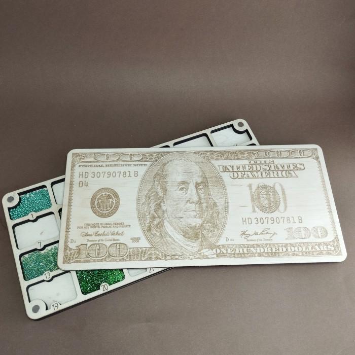 Органайзер деревянный для бисера 100 dollars 24 ячейки (060310)